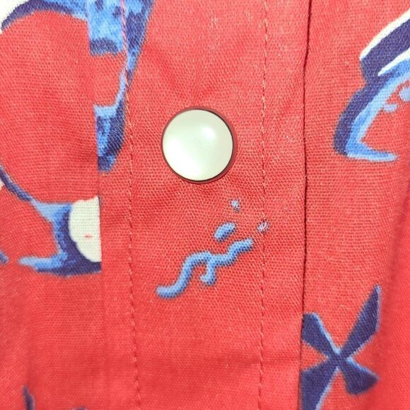 🌴National Since 1952 Vintage House Coat Red Nautical - Picture 5 of 7